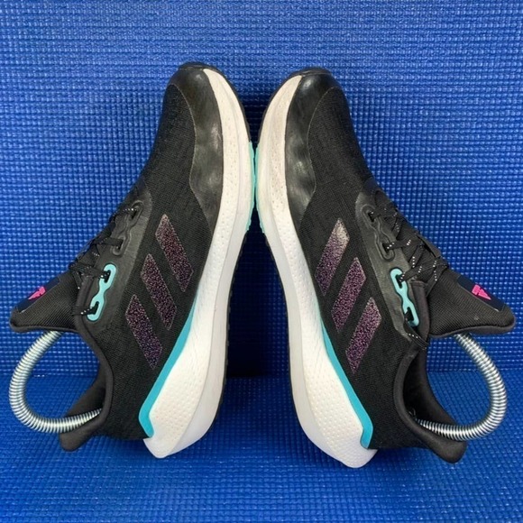 ADIDAS EQ21 RUN Kids-Girls Size 4.5 Black White Running Shoes H01872 - Picture 5 of 8